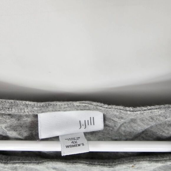 J jill 4x shirt stripes pink gray long sleeve plus size - Picture 3 of 3